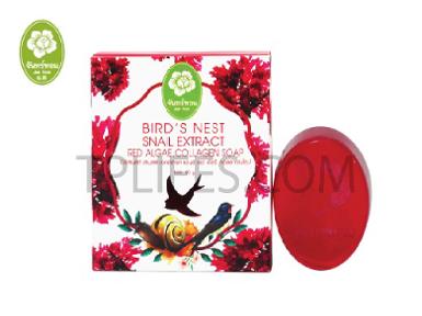 สบู่รังนก เมือกหอยทาก สาหร่ายแดงและคอลลาเจน Bird’s Nest Snail Extract Red Algae,Collagen Soap
